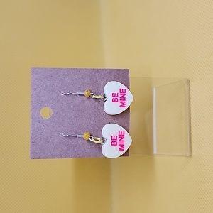 Valentine Yellow "Be Mine" Conversation heart earrings